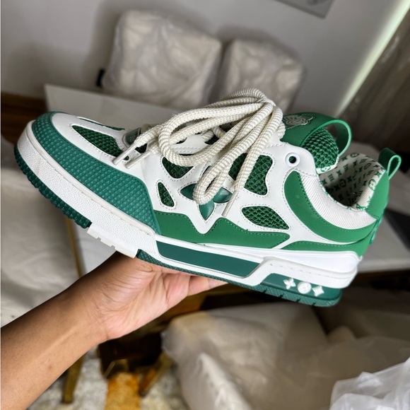 Louis Vuitton Green and White Sneakers - Picture 1 of 5